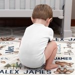 Personalised Cute Hand Painted Animals Soft Throw Blanket with Name and Initial Home Decor Daily Use Birthday Gift for Kids