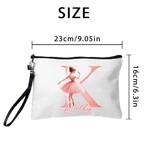 Bolsa de maquillaje portátil con iniciales y nombre Accesorios de viaje Regalo de cumpleaños para mujeres amantes del ballet