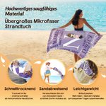 Personalisiertes Strandtuch mit Cartoon-Figur Initiale und Namen-Wortwolke schnelltrocknendes Badetuch Reisezubehör Geburtstag Geschenk für Familie