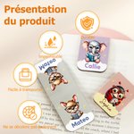Marque-Page Magnétique en Cuir PU Personnalisé avec Nuage Animal Dessin Animé et Nom Cadeau d’Anniversaire pour Enfants et Amateurs de Lecture