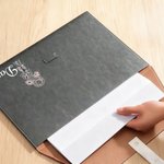 Personalized Blossom Birth Flower Pink Bow PU Leather A4 File Folder with Name Business Trip Office Birthday Gift for Office Workers