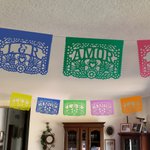 Personalized Mexican Fiesta Amor Papel Picado Banner Set of 10 with Text Party Decoration Wedding Birthday Cinco De Mayo Gift for Party Planners Hosts
