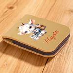 Personalised Cute Cartoon School Animal Multicolour Magnetic PU Leather Bookmark Clip with Name Reading Birthday Gift for Kids Students Bookworms