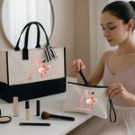 Bolsa de maquillaje portátil con iniciales y nombre Accesorios de viaje Regalo de cumpleaños para mujeres amantes del ballet