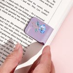 Segnalibro magnetico in pelle PU personalizzato con nome e fiore di nascita multicolore regalo per amanti dei libri