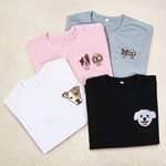 Gepersonaliseerd Geborduurde Cartoonhond Avatar T-shirt Sweatshirt Hoodie met 1–2 Foto’s en Namen Verjaardagscadeau voor Huisdierliefhebbers