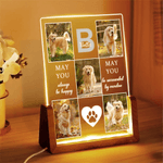 Personalizada 5 fotos de mascotas acrílico LED Luz de noche con nombre Decoración para el hogar Recuerdo En memoria de amor Simpatía Regalo para los amantes de las mascotas Propietarios