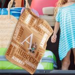 Personalised Name Word Cloud Cartoon Family Character Absorbent Waffle Towel with Hanging Clip Birthday Sports Gift for Family Friends