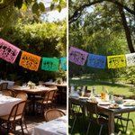 Personalized Mexican Fiesta Amor Papel Picado Banner Set of 10 with Text Party Decoration Wedding Birthday Cinco De Mayo Gift for Party Planners Hosts