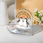 Personalized You Are My Penguin Heart-Shaped Acrylic Plaque with Name Anniversary Valentine's Day Gift for Couples
