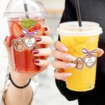 Personalized Multicolor Love Lock Bow Waterproof Stickers with Photo and Text Valentine's Day Wedding Gift for Couple Bestie