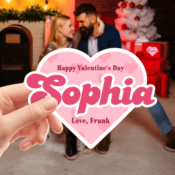 Personalizado romántico corazón impermeable pegatinas con nombre y texto Regalo Decoración Feliz Día de San Valentín Boda para Pareja Mujeres