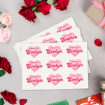 Personalizado romántico corazón impermeable pegatinas con nombre y texto Regalo Decoración Feliz Día de San Valentín Boda para Pareja Mujeres
