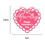Personalized Pink Bow Heart Happy Valentine's Day Waterproof Stickers with Name Valentine's Day Gift for Couple Woman