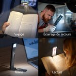 Clip Lumineux LED Rechargeable Personnalisé avec Fleur de Naissance et Nom Accessoire de Lecture Cadeau d'Anniversaire pour Amoureux de Lecture
