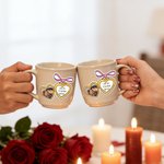 Personalized Multicolor Love Lock Bow Waterproof Stickers with Photo and Text Valentine's Day Wedding Gift for Couple Bestie