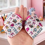 Personalized Cute Multicolor School Bus Pencil Design Hair Bow with Name Hair Accessory Back to School Birthday Gift for Girls