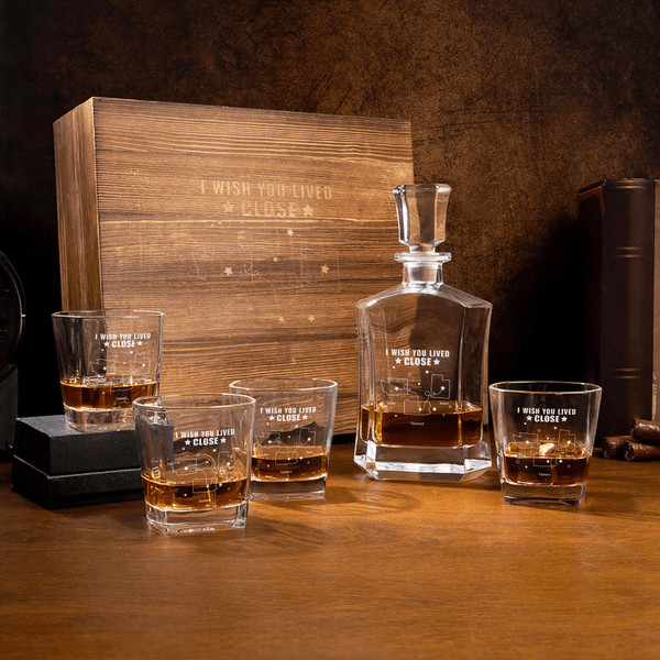 Personalised Map State Whiskey Decanter with Name Daily Use Birthday Father's Day Gift for Fathers Bartenders