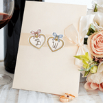 Personalized Multicolour Romantic Bow Heart Locket Waterproof Sparkle Finish Stickers with Initial Gift Decor Valentine's Day Wedding for Couple Women