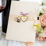 Personalized Multicolor Love Lock Bow Waterproof Stickers with Photo and Text Valentine's Day Wedding Gift for Couple Bestie