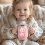 Personalized Cute Dinosaur 10 oz Thermal Insulated Sippy Cup with Name and Handle Baby Shower Birthday Gift for Toddlers Kids