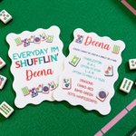 Mélangeur de tuiles de mahjong multicolore imprimé en 3D avec nom Lot de 2 accessoires de mahjong Club de mahjong Cadeau d'anniversaire pour joueur de mahjong