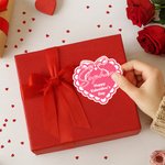 Personalized Pink Bow Heart Happy Valentine's Day Waterproof Stickers with Name Valentine's Day Gift for Couple Woman