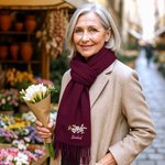 Bufanda personalizada suave y cálida con nombre bordado floral colorido y borlas regalo de aniversario y cumpleaños para mujeres