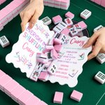 Mélangeur de tuiles de mahjong multicolore imprimé en 3D avec nom Lot de 2 accessoires de mahjong Club de mahjong Cadeau d'anniversaire pour joueur de mahjong