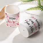 Personalized Pink Love Heart Arrow Plant Pot with Surname Text and Wooden Base Birthday Appreciation Valentine's Day Gift for Teacher