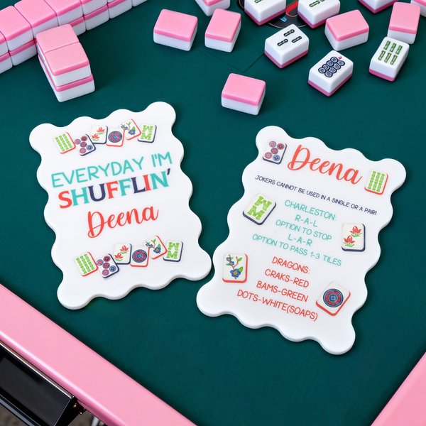 Personalized 3D-Printed Multicolour Mahjong Tile Mixer with Name Set of 2 Mahjong Accessories Mahjong Club Birthday Gift for Mahjong Player