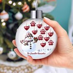 Adorno personalizado en forma de bola de cristal con muñeco de nieve hasta 14 corazones y nombre regalo de Feliz Navidad para familia y amigos