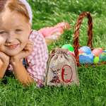 Gepersonaliseerde schattige Pasen Konijn initiële Drawstring snoep Gift Bag met naam Pasen vakantie partij Gunsten Gift voor Jongens Meisjes