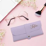 Personoitu monivärinen PU-nahkainen silmälasien säilytyspussi täydellinen syntymäpäivä tai häälahjaksi ystäville tai perheelle