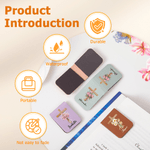 Personalized Watercolor Birth Flower Cross Magnetic PU Leather Bookmark Clip with Name Birthday Gift for Book Lovers Bookworms