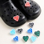 Personalized 3D-Printed Multicolour Heart Shape Shoe Charm with Monogram Shoes Decoration Daily Wear Birthday Gift for Friends Family Couple