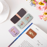 Personalized Watercolor Birth Flower Cross Magnetic PU Leather Bookmark Clip with Name Birthday Gift for Book Lovers Bookworms