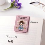 Marque-page Magnétique en Cuir PU Personnalisé avec Personnage Nom et Citation Cadeau Anniversaire Fêtes de Fin d'Annéepour Amoureux de Lecture