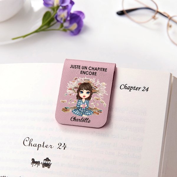 Marque-page Magnétique en Cuir PU Personnalisé avec Personnage Nom et Citation Cadeau Anniversaire Fêtes de Fin d'Annéepour Amoureux de Lecture