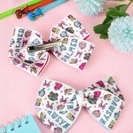 Personalized Cute Multicolor School Bus Pencil Design Hair Bow with Name Hair Accessory Back to School Birthday Gift for Girls