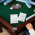 Mélangeur de tuiles de mahjong multicolore imprimé en 3D avec nom Lot de 2 accessoires de mahjong Club de mahjong Cadeau d'anniversaire pour joueur de mahjong