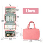 Trousse de toilette suspendue et pliable avec nom et quatre compartiments Cadeau d'anniversaire et de fête des mères pour les femmes