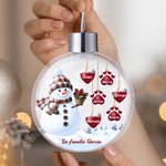 Adorno personalizado en forma de bola de cristal con muñeco de nieve hasta 14 corazones y nombre regalo de Feliz Navidad para familia y amigos