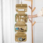 Trousse de toilette suspendue et pliable avec nom et quatre compartiments Cadeau d'anniversaire et de fête des mères pour les femmes