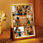 Personalized 6 Photos Acrylic LED Night Light with Name Text and Wooden Base  Birthday Anniversary Gift for Family Friends Couple