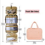 Trousse de toilette suspendue et pliable avec nom et quatre compartiments Cadeau d'anniversaire et de fête des mères pour les femmes