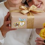 Personalized Multicolor Love Lock Bow Waterproof Stickers with Photo and Text Valentine's Day Wedding Gift for Couple Bestie