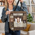 Personalized Cartoon Reading Character Large Tote Bag with Name Daily Use Travel Essential Birthday Anniversary Gift for Women