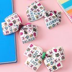 Personalized Cute Multicolor School Bus Pencil Design Hair Bow with Name Hair Accessory Back to School Birthday Gift for Girls