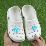 Personalized 3D-Printed Multicolour Heart Shape Shoe Charm with Monogram Shoes Decoration Daily Wear Birthday Gift for Friends Family Couple